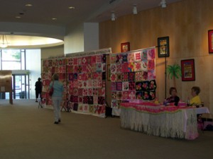 The QuiltFest lobby greeted all comers with this year's challenge blocks.
