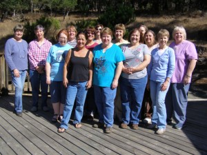 The Group of quilters -- happy, as you can see!