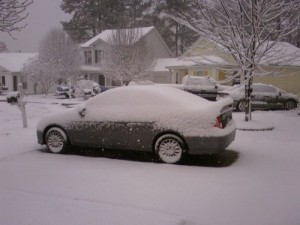 It was so much fun seeing the snow. Here's the little machine that got me to North Carolina.